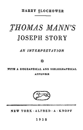 Thomas Mann's Joseph Story: An Interpretation