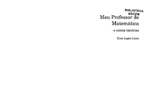 Meu Professor de Matemática e Outras Histórias