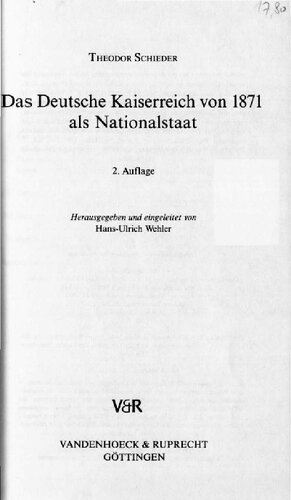Das Deutsche Kaiserreich von 1871 als Nationalstaat