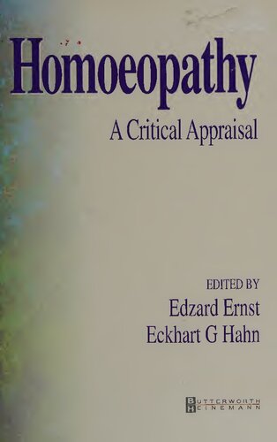 Homeopathy: A Critical Appraisal