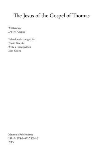 The Jesus of the Gospel of Thomas