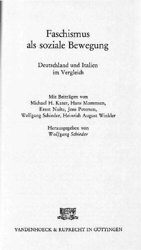 Faschismus als soziale Bewegung : Deutschland und Italien im Vergleich