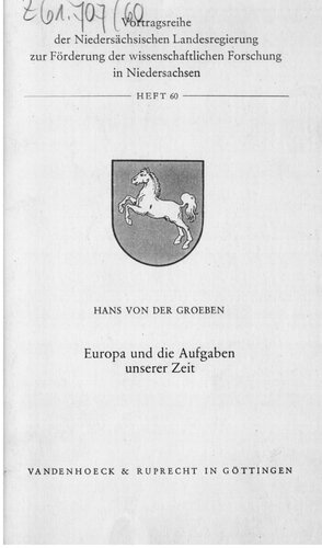 Europa und die Aufgaben unserer Zeit