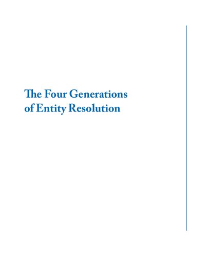 The Four Generations of Entity Resolution