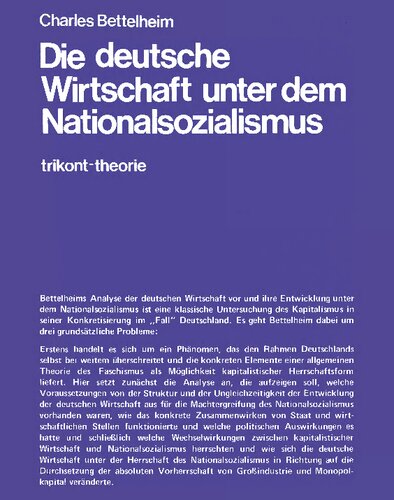Die deutsche Wirtschaft unter dem Nationalsozialismus