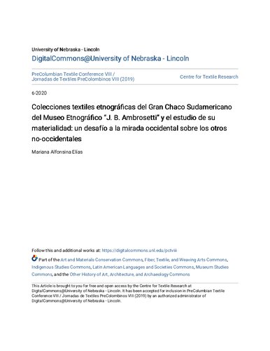 Colecciones textiles etnográficas del Gran Chaco Sudamericano del Museo Etnográfico