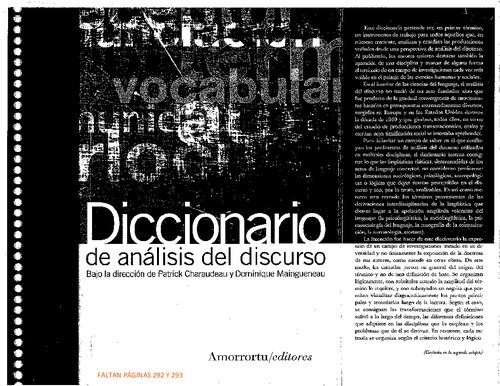 Diccionario de análisis del discurso (Diccionarios)