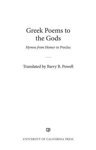 Greek Poems to the Gods