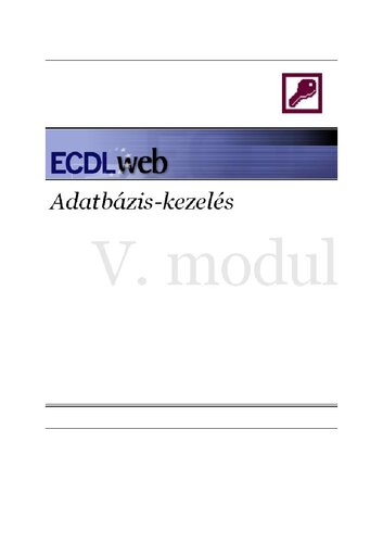 V. modul: Adatbázis-kezelés
