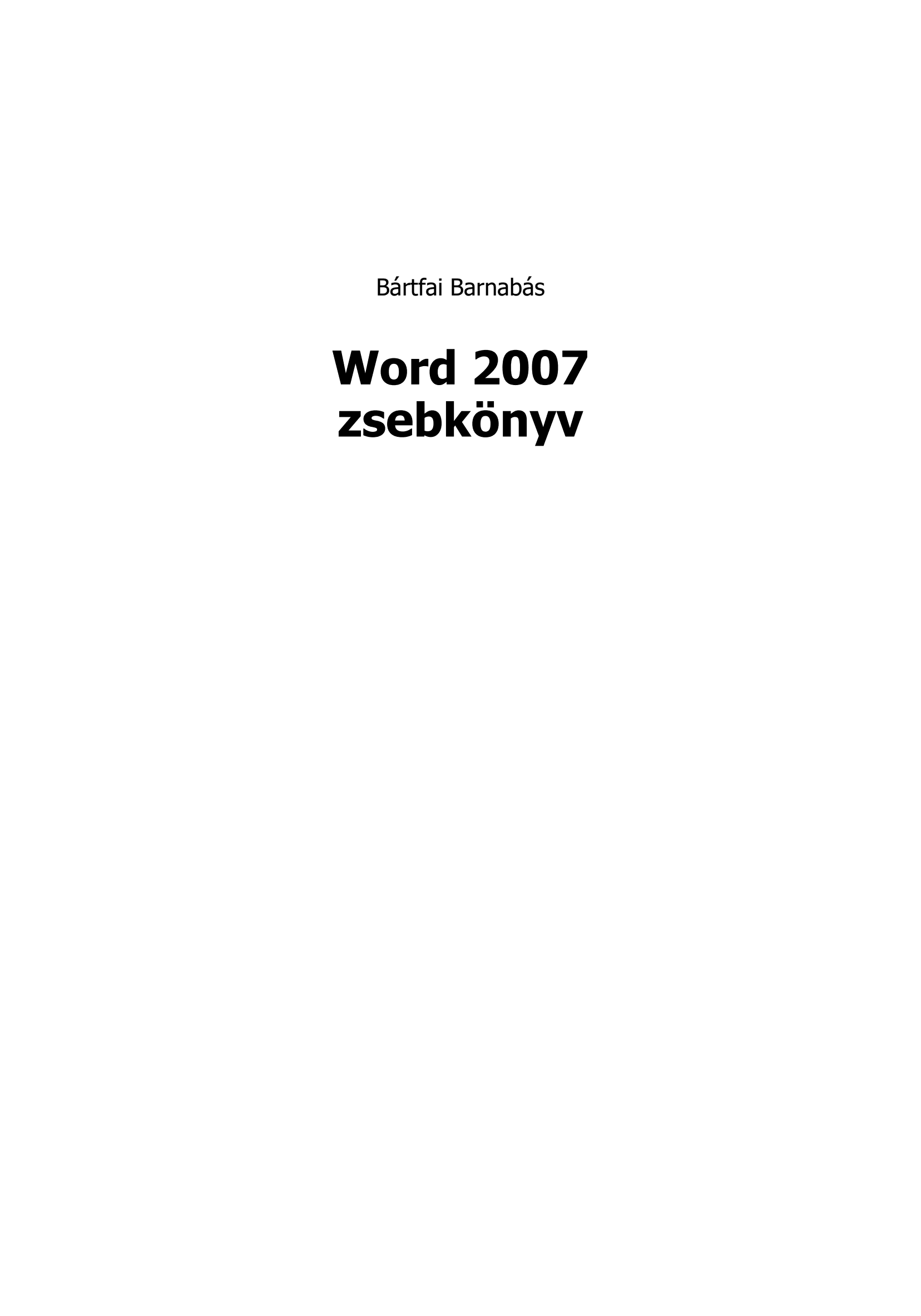 Word 2007 zsebkönyv