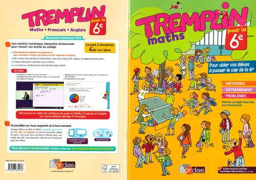 Tremplin maths : pour la 6e : cahier d'activités