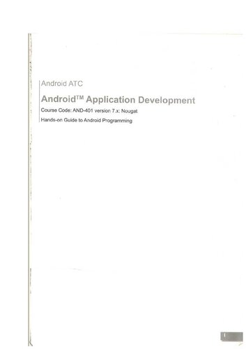 Android Application Development. Course code: AND-401 Version 7