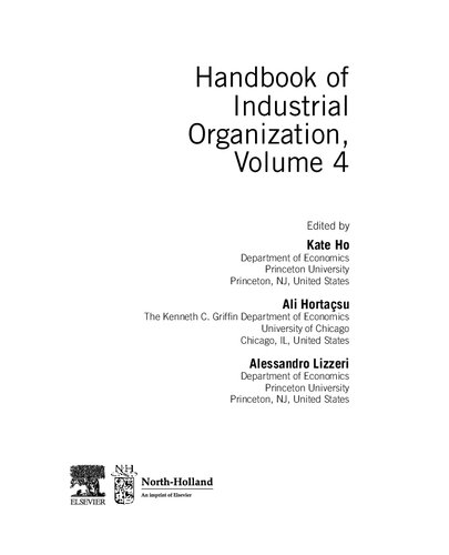 Handbook of Industrial Organization