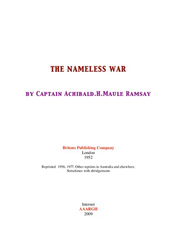 The Nameless War - Captain Archibald Maule Ramsay