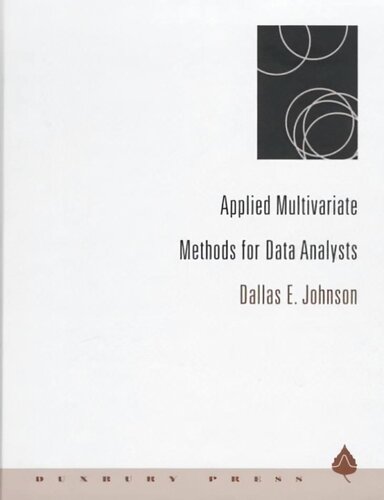 Applied Multivariate Methods for Data Analysts