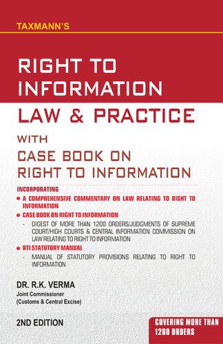 Right to Information Law & Practice with Case Book on Right to Information