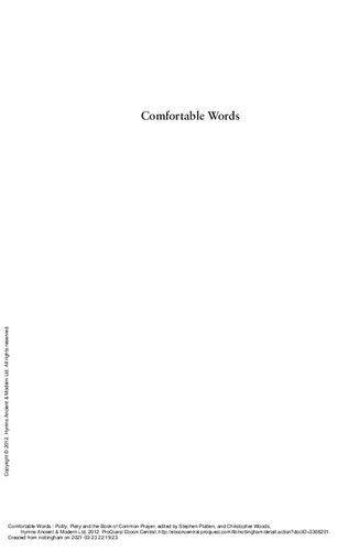 Comfortable Words: Polity, Piety and the Book of Common Prayer