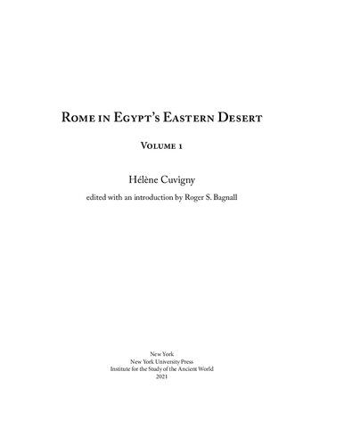 Rome in Egypt's Eastern Desert: Volume One