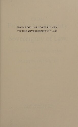 From Popular Sovereignty to the Sovereignty of Law: Law, Society and Politics in Fifth Century Athens