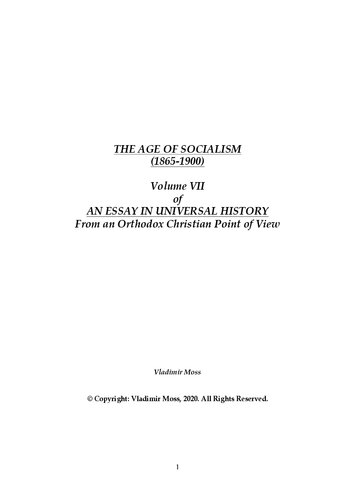 The Age of Socialism (1865-1900)