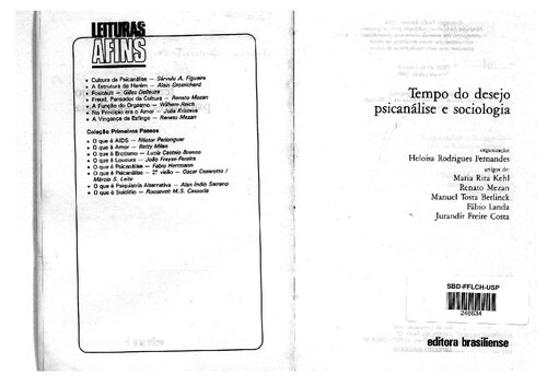 Tempo do Desejo/Sociologia e Psicanálise