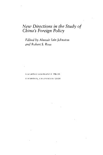 New Directions in the Study of China's Foreign Policy