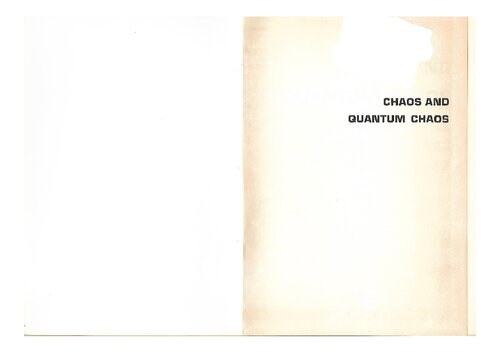 Chaos and Quantum Chaos