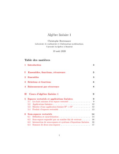 Algèbre linéaire 1