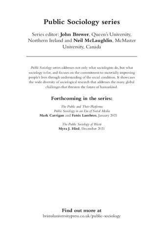 Public Sociology As Educational Practice: Challenges, Dialogues and Counter-Publics