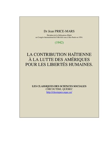 La contribution haïtienne à la lutte des Amériques pour les libertés humaines.