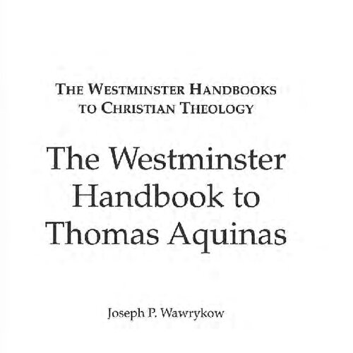 The Westminster Handbook to Thomas Aquinas