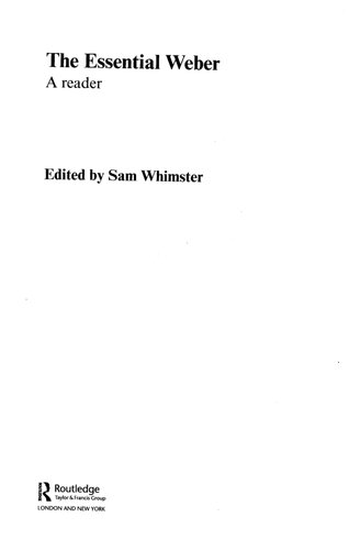 The Essential Weber: A Reader
