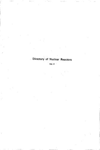 Directory of Nuclear Reactors, Vol. 5. Research, Test and Experimental Reactors (Supplement to Vols. 2 and 3)