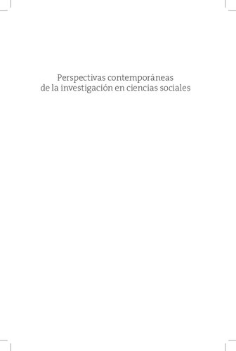 Perspectivas contemporáneas de la investigación en ciencias sociales