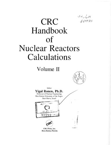 CRC Handbook of Nuclear Reactor Calculations, Vol. 2