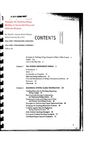 Strategies for Teaching Strings: Building A Successful String and Orchestra Program