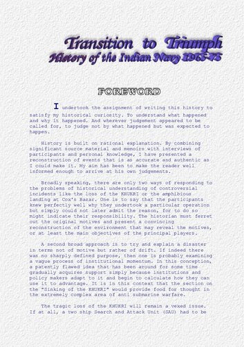 Transition to Triumph: Indian Navy 1965: 1975