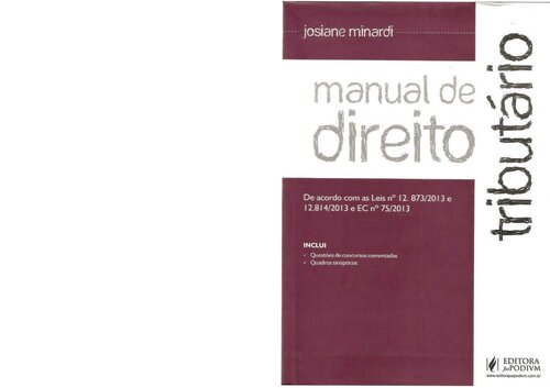 Manual De Direito Tributário