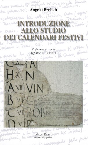 Introduzione allo studio dei calendari festivi