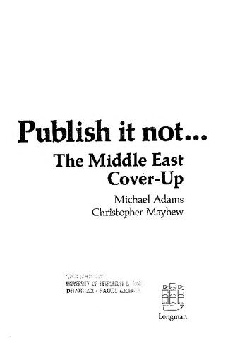 Publish it Not.... the Middle East Cover-up