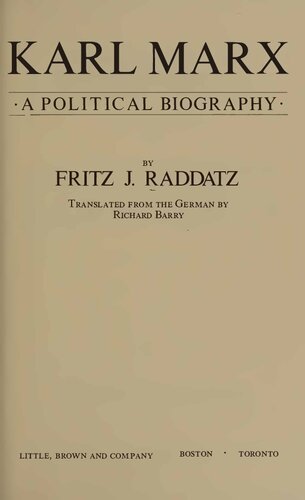 Karl Marx. A Political Biography