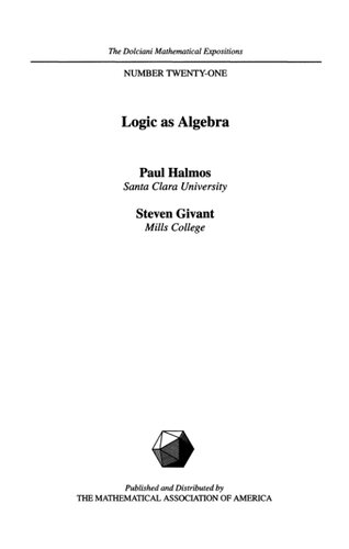 Logic as Algebra