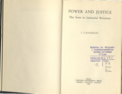 Power and Justice: The State in Industrial Relations
