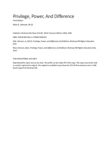 Privilege, power, and difference