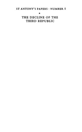 The Decline of the Third Republic