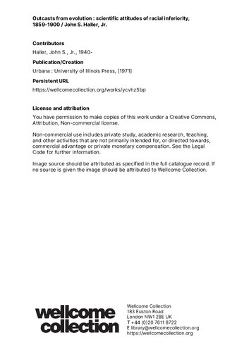 Outcasts From Evolution: Scientific Attitudes of Racial Inferiority