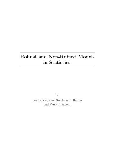 Robust and Non-Robust Models in Statistics