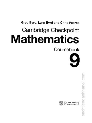Cambridge Checkpoint Mathematics Coursebook 9