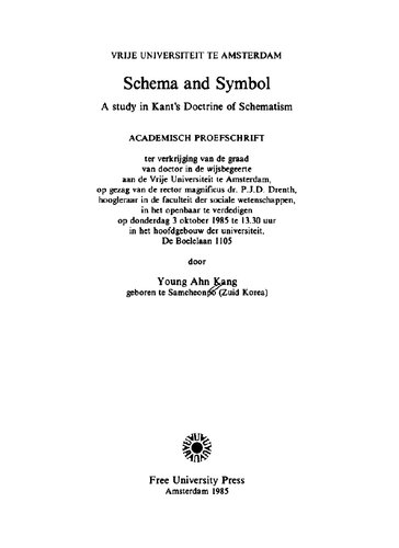 Schema and Symbol : A Study in Kant's Doctrine of Schematism