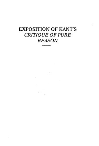 Exposition of Kant's Critique of Pure Reason